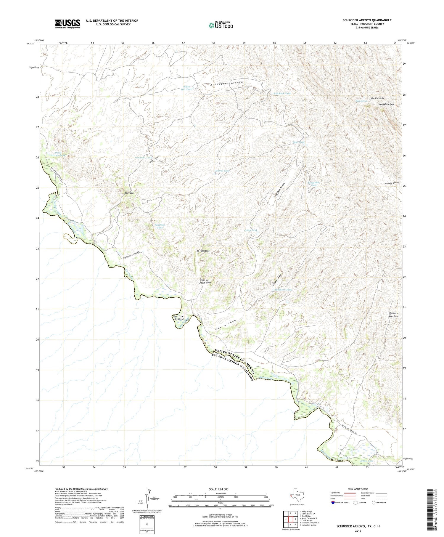 Schroder Arroyo Texas US Topo Map Image