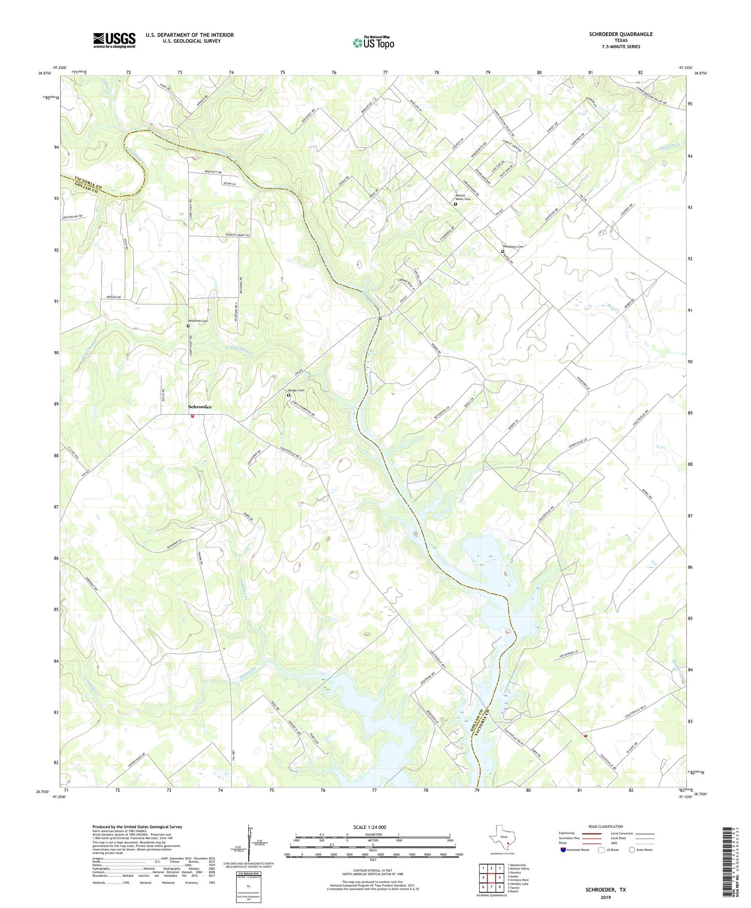 Schroeder Texas US Topo Map Image