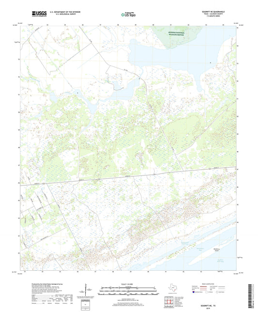 Seadrift NE Texas US Topo Map Image