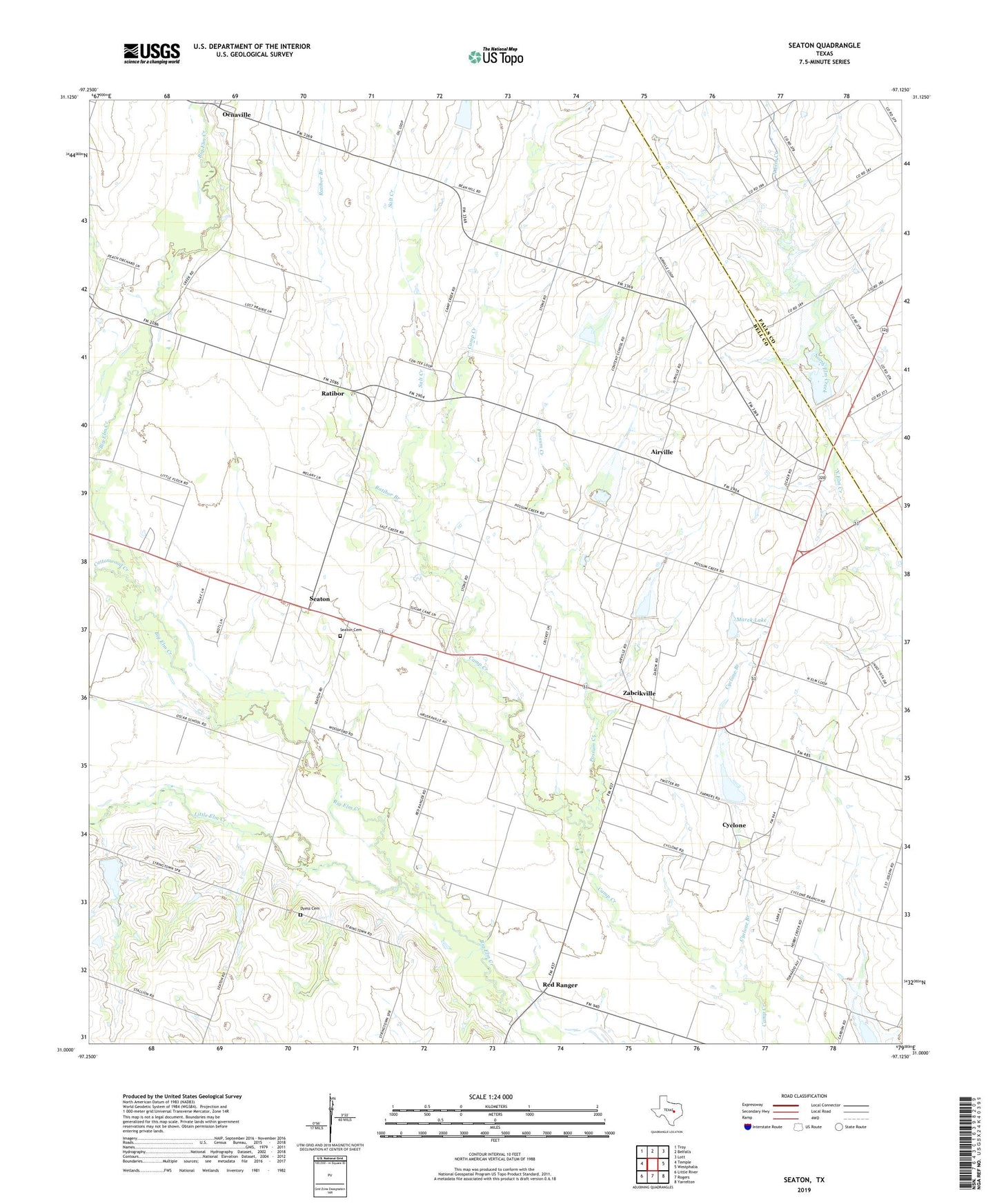 Seaton Texas US Topo Map Image