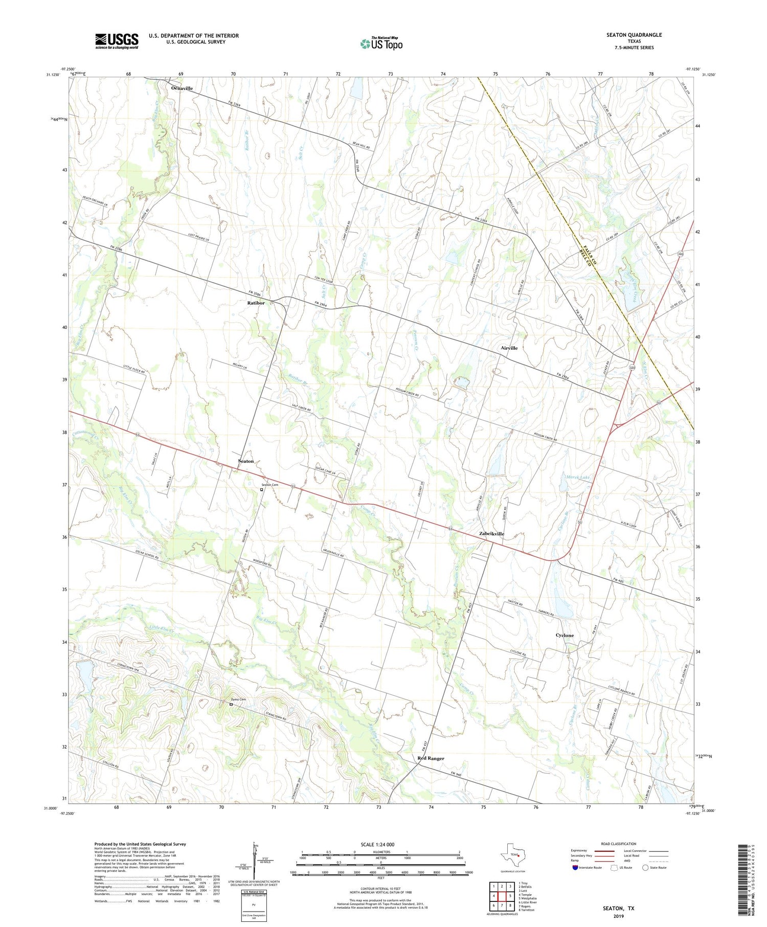 Seaton Texas US Topo Map Image