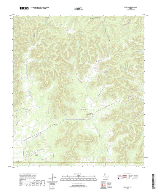 Seco Pass Texas US Topo Map Image