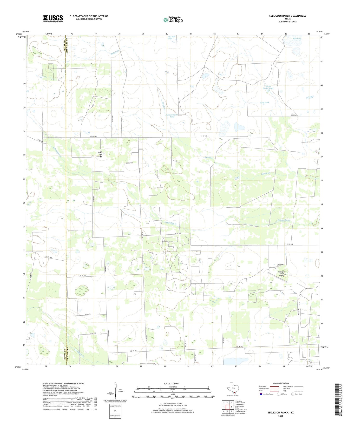 Seeligson Ranch Texas US Topo Map Image