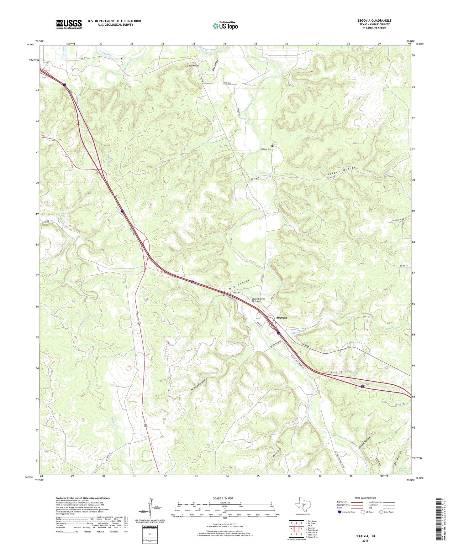 Segovia Texas US Topo Map Image