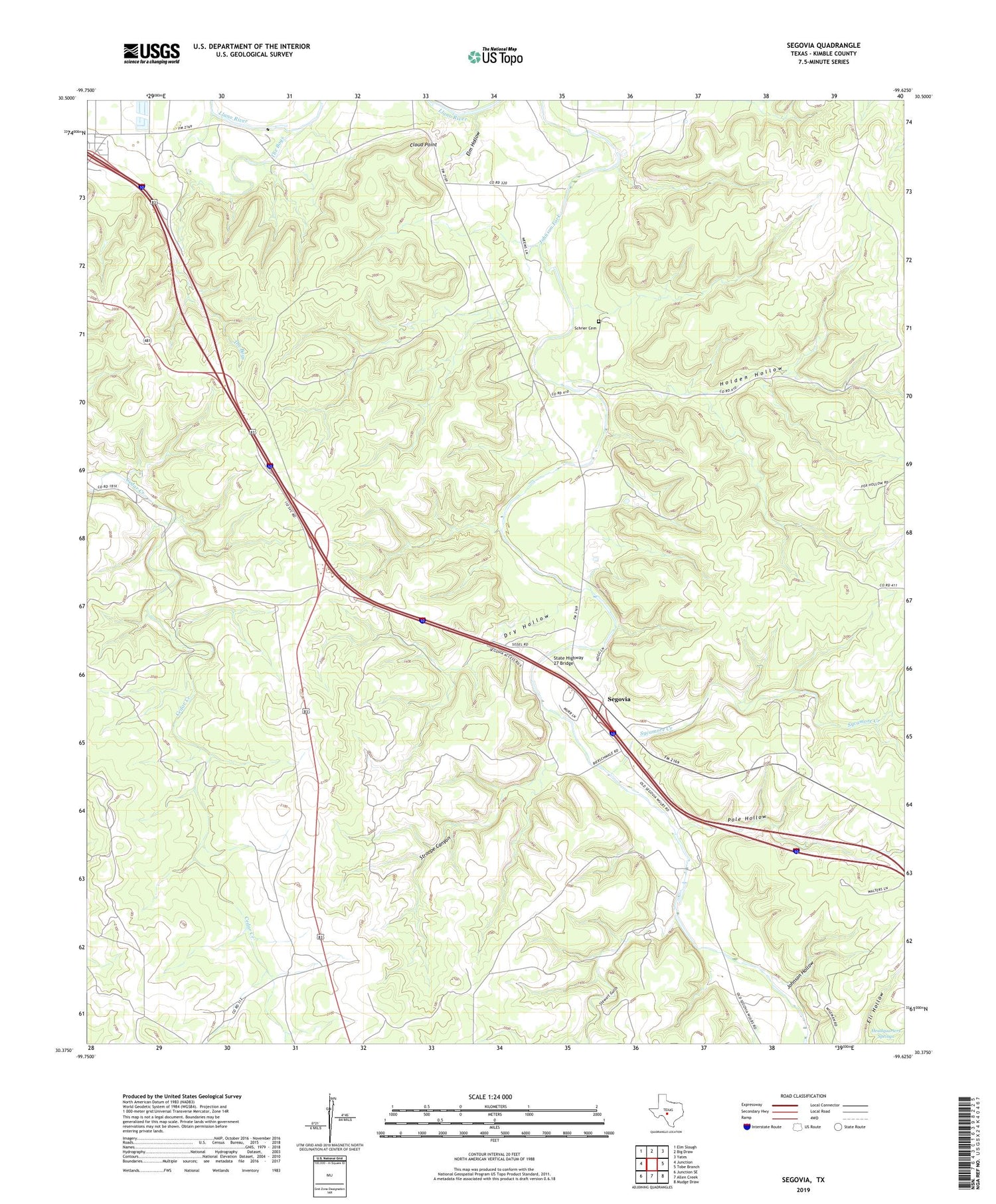 Segovia Texas US Topo Map Image