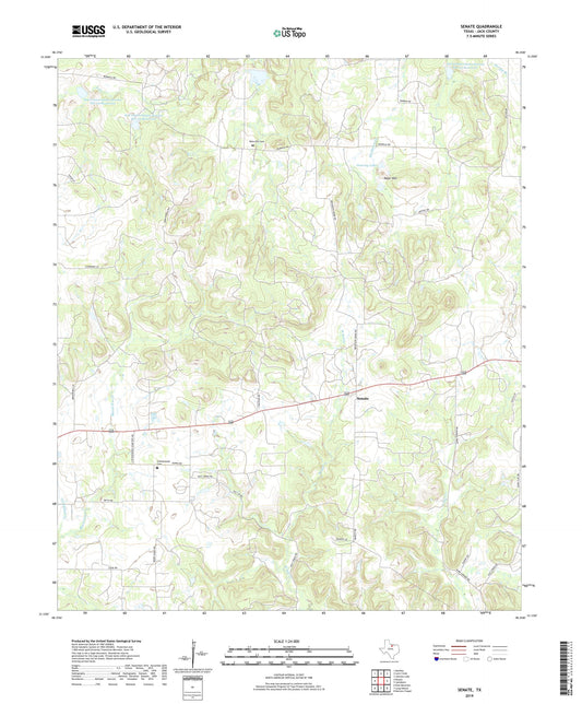 Senate Texas US Topo Map Image
