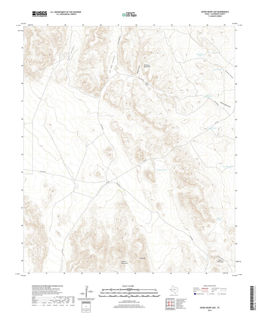 Seven Heart Gap Texas US Topo Map Image