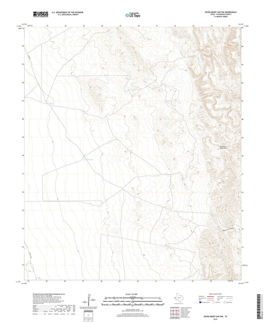 Seven Heart Gap NW Texas US Topo Map Image