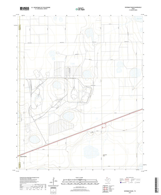 Sevenmile Basin Texas US Topo Map Image