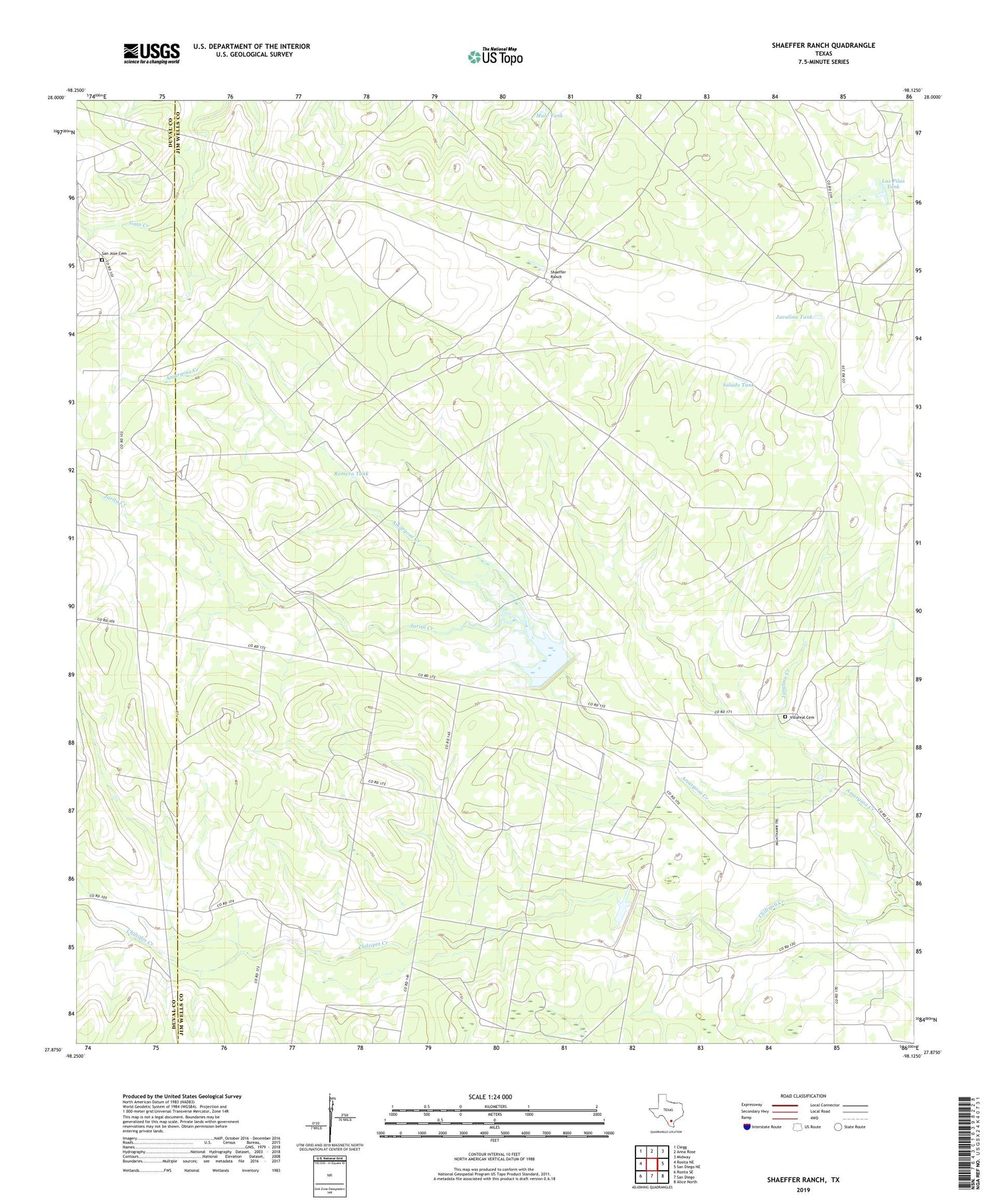 Shaeffer Ranch Texas US Topo Map Image