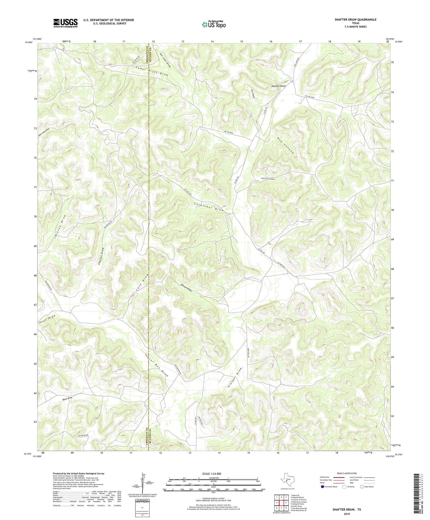 Shafter Draw Texas US Topo Map Image