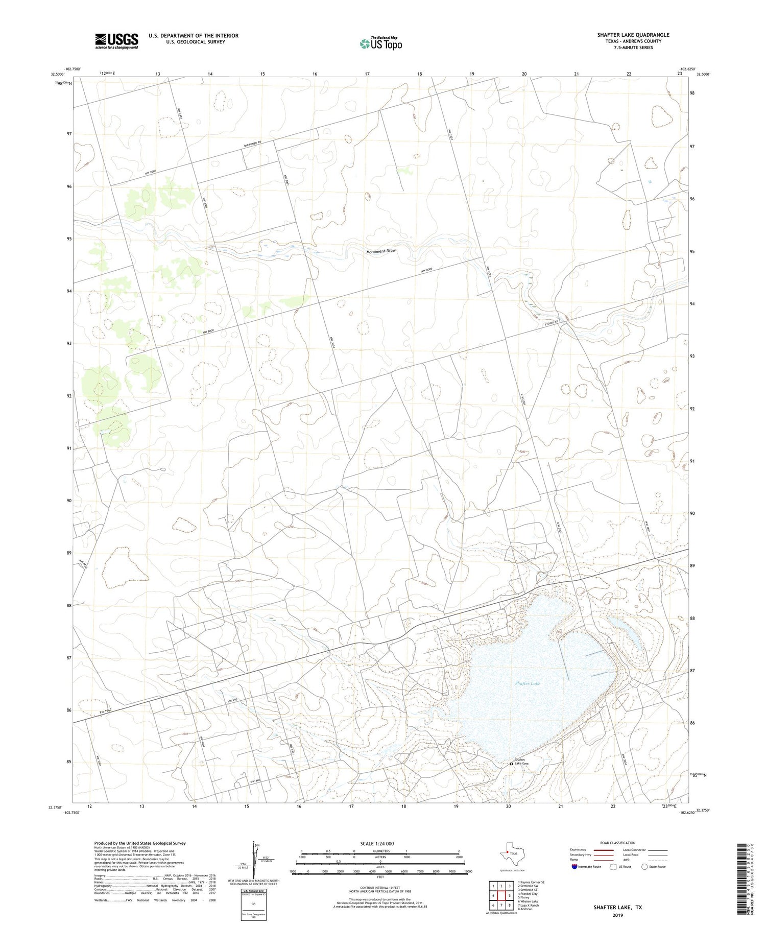 Shafter Lake Texas US Topo Map Image