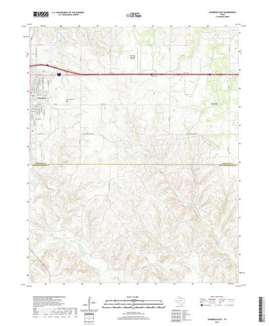 Shamrock East Texas US Topo Map Image