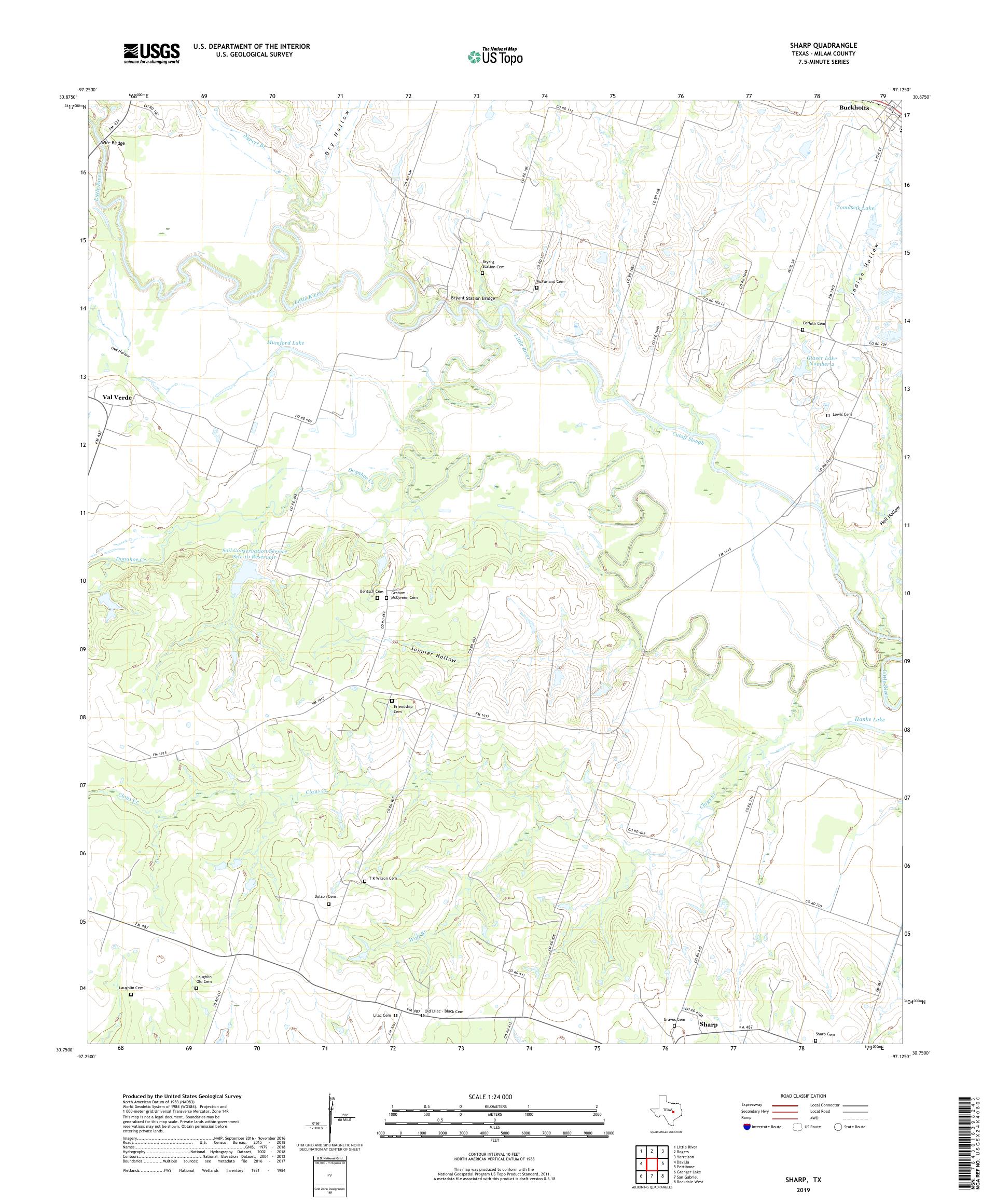 Sharp Texas US Topo Map – MyTopo Map Store