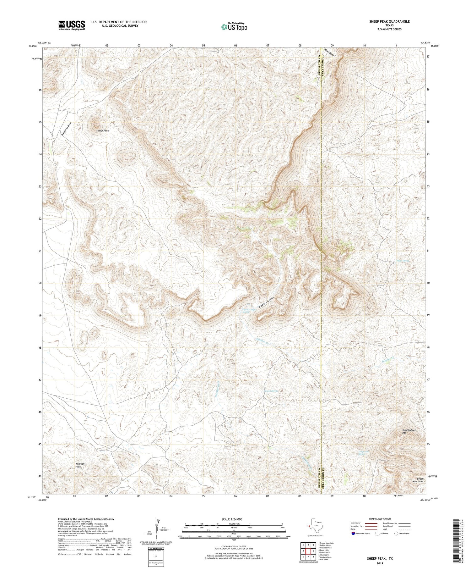 Sheep Peak Texas US Topo Map Image