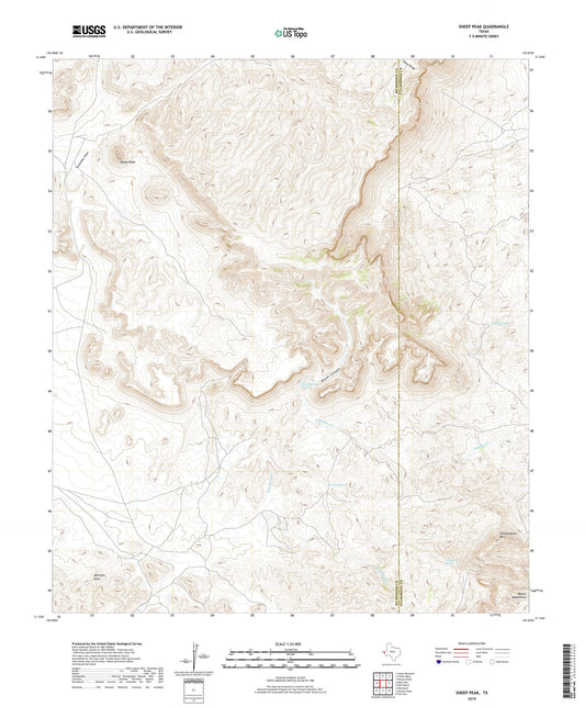 Sheep Peak Texas US Topo Map Image