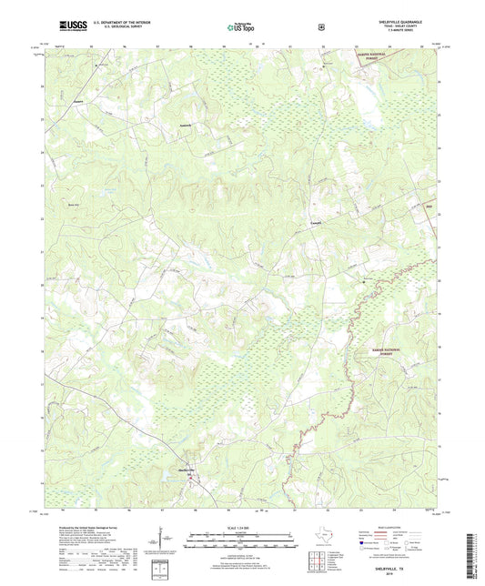 Shelbyville Texas US Topo Map Image