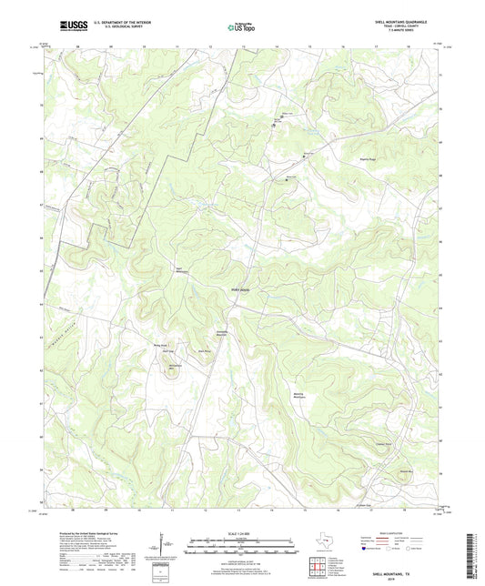 Shell Mountains Texas US Topo Map Image