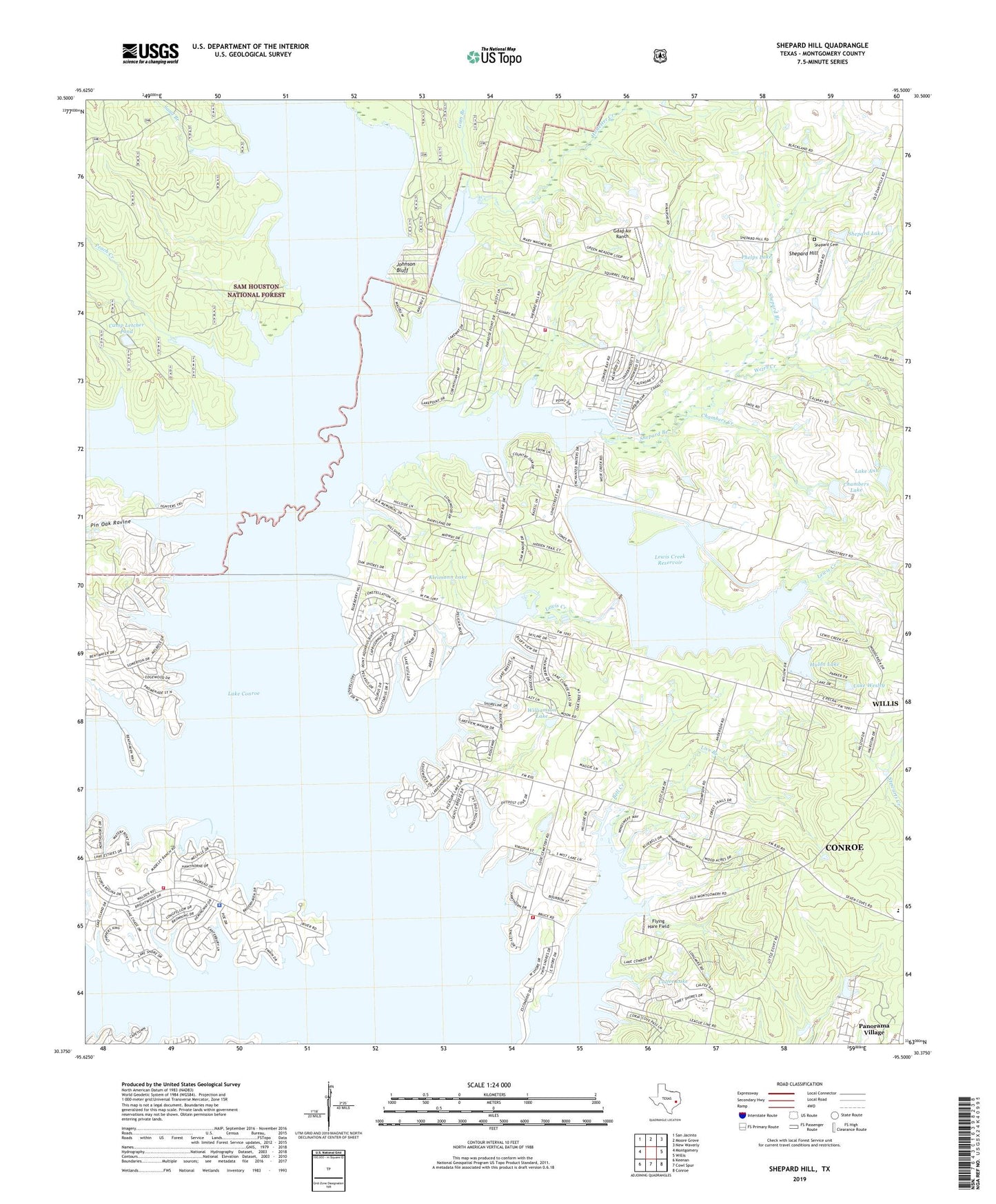 Shepard Hill Texas US Topo Map Image