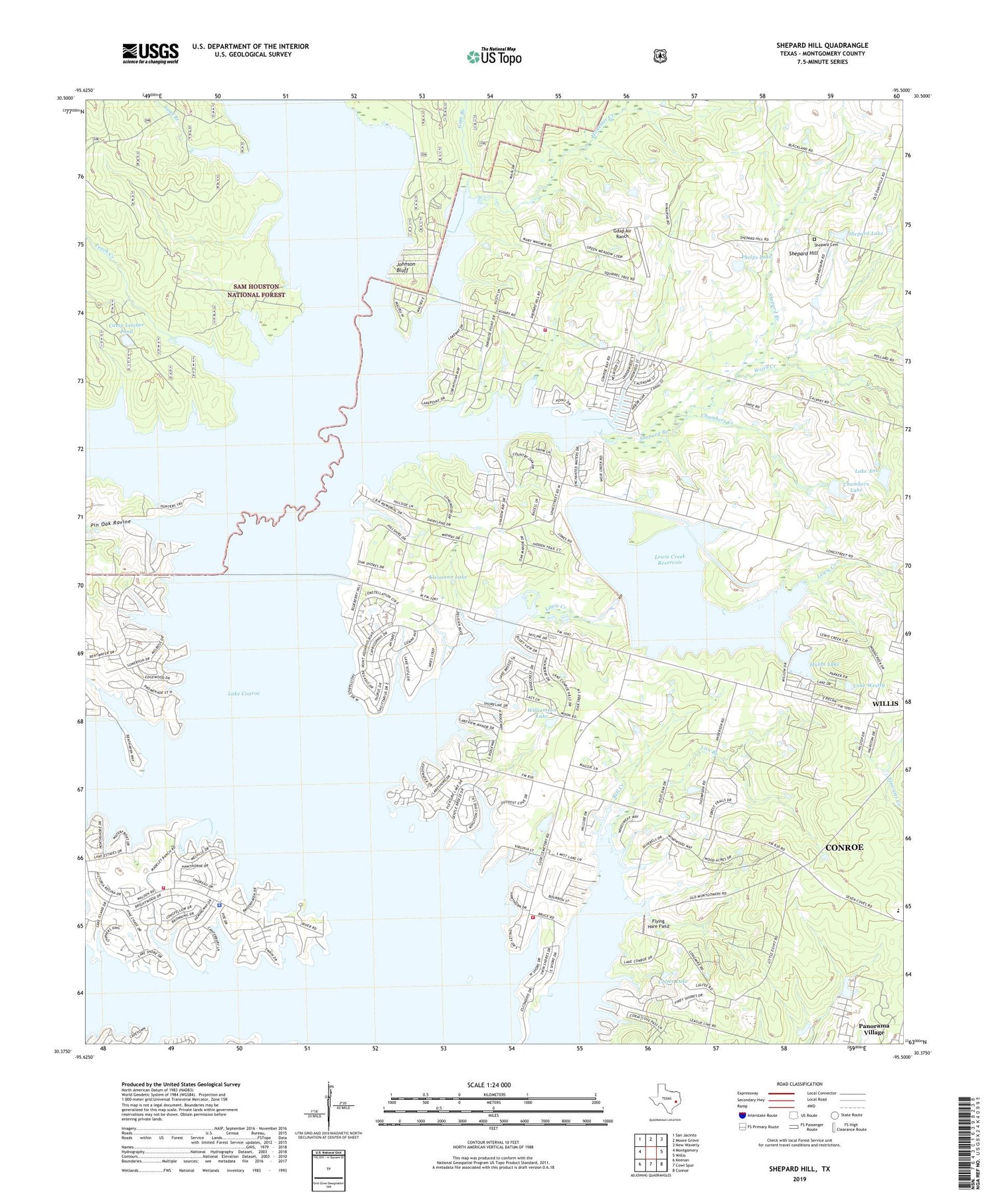 Shepard Hill Texas US Topo Map Image