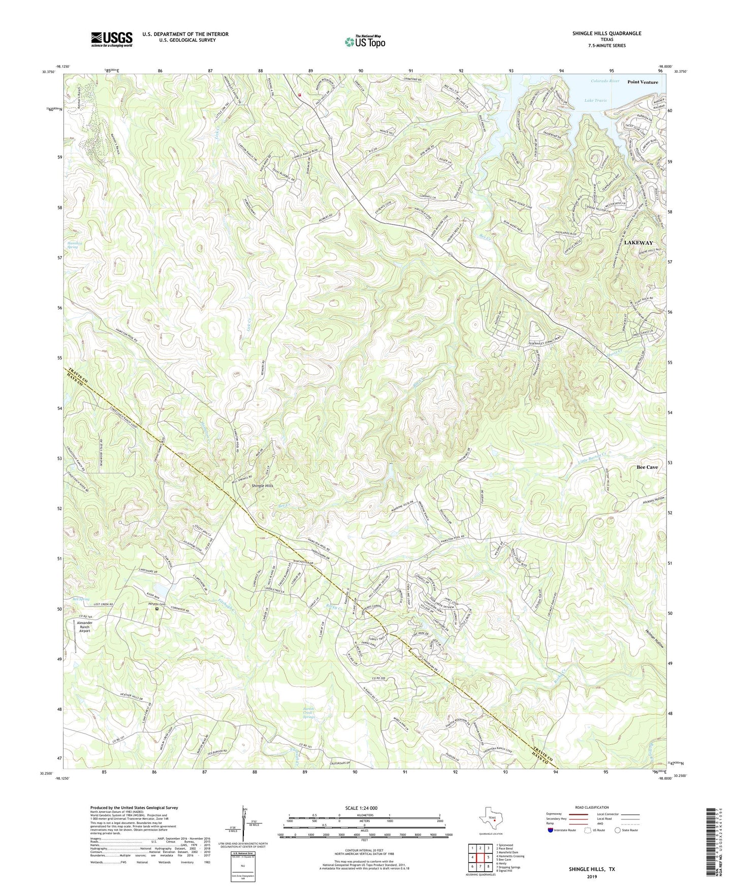 Shingle Hills Texas US Topo Map Image