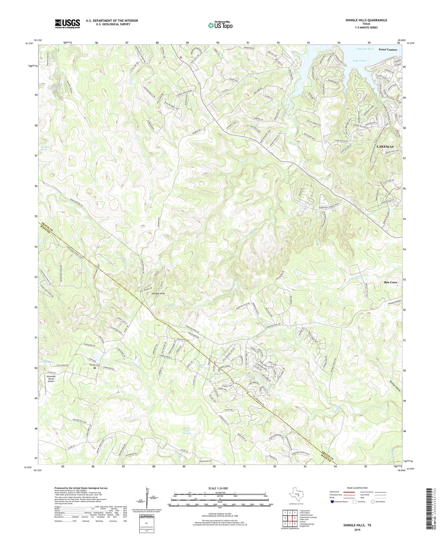 Shingle Hills Texas US Topo Map Image