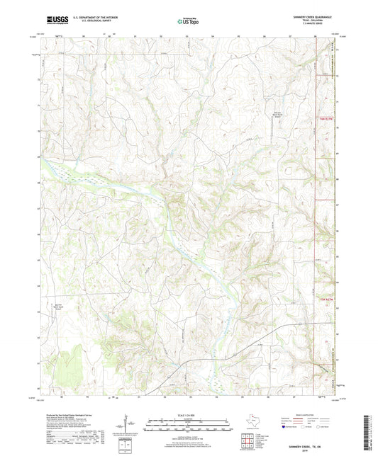 Shinnery Creek Texas US Topo Map Image