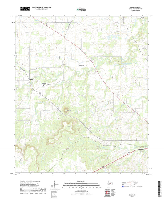 Sidney Texas US Topo Map Image