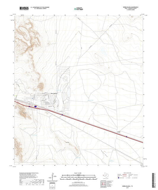 Sierra Blanca Texas US Topo Map Image