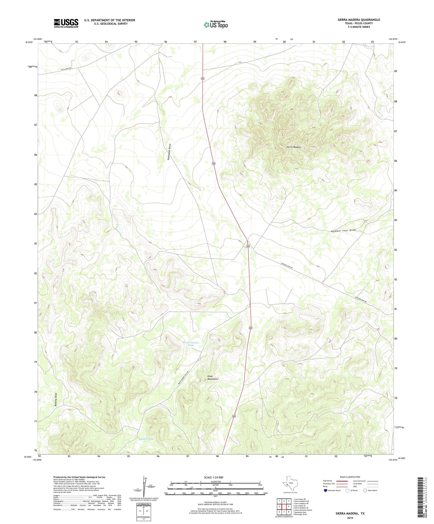 Sierra Madera Texas US Topo Map Image