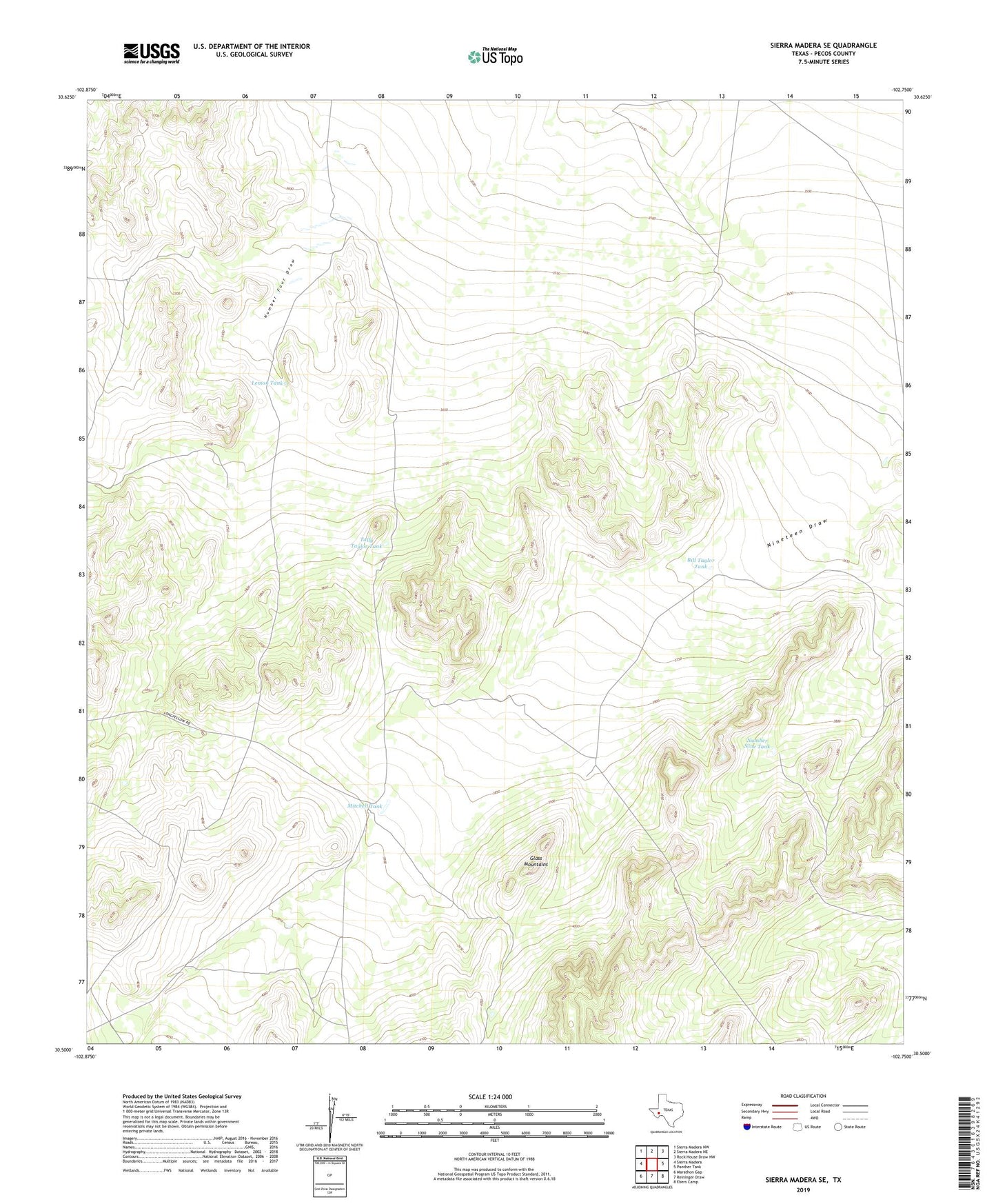 Sierra Madera SE Texas US Topo Map Image