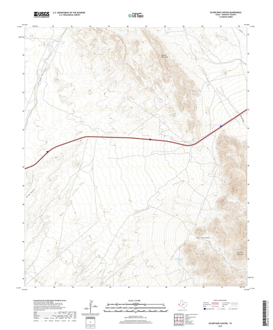 Silver King Canyon Texas US Topo Map Image