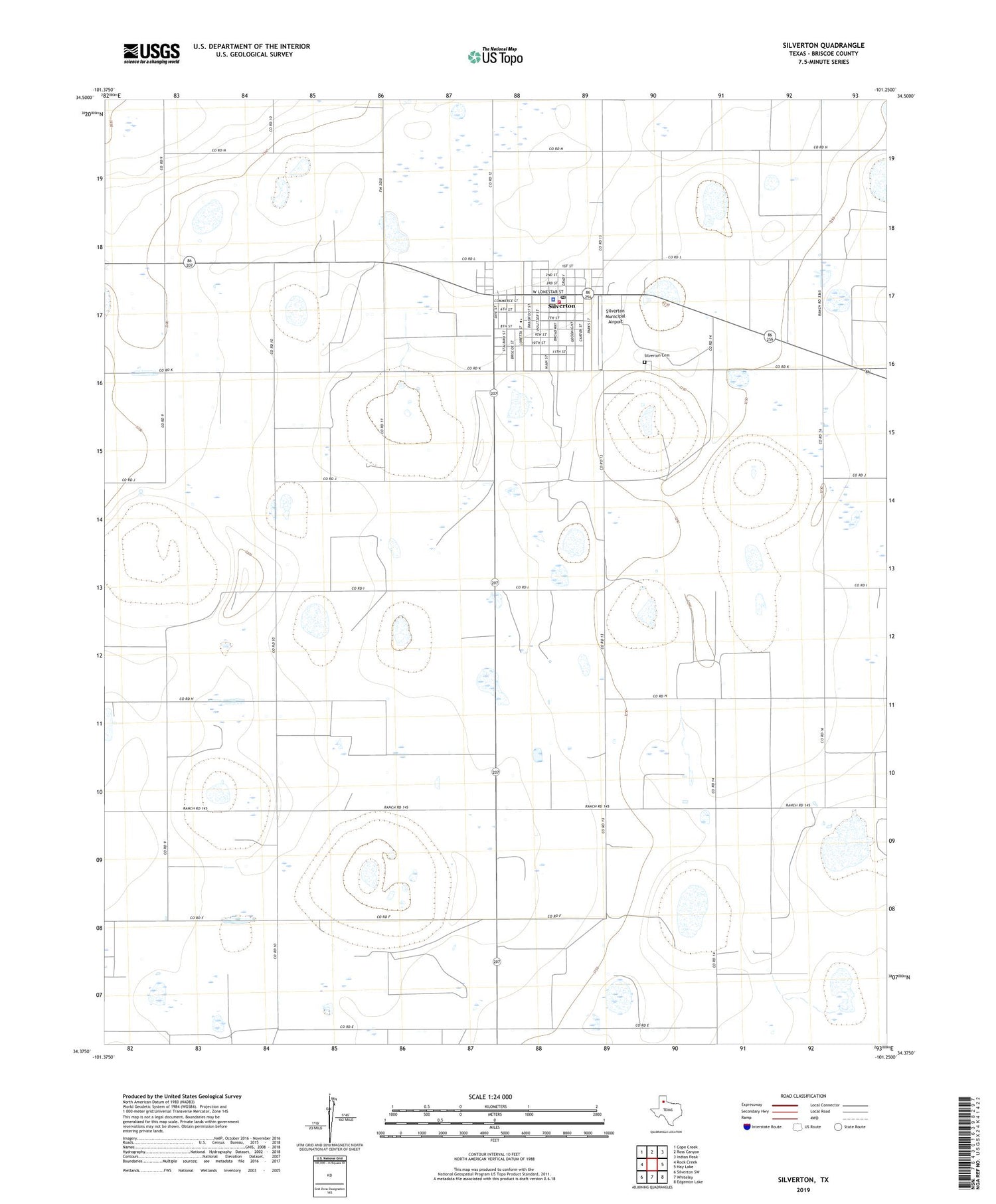 Silverton Texas US Topo Map Image