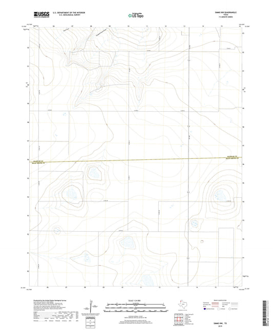 Simms NW Texas US Topo Map Image