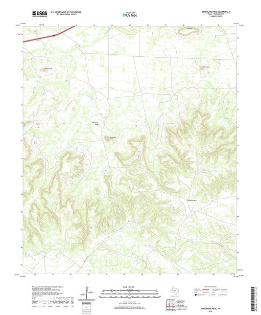 Skyscraper Peak Texas US Topo Map Image