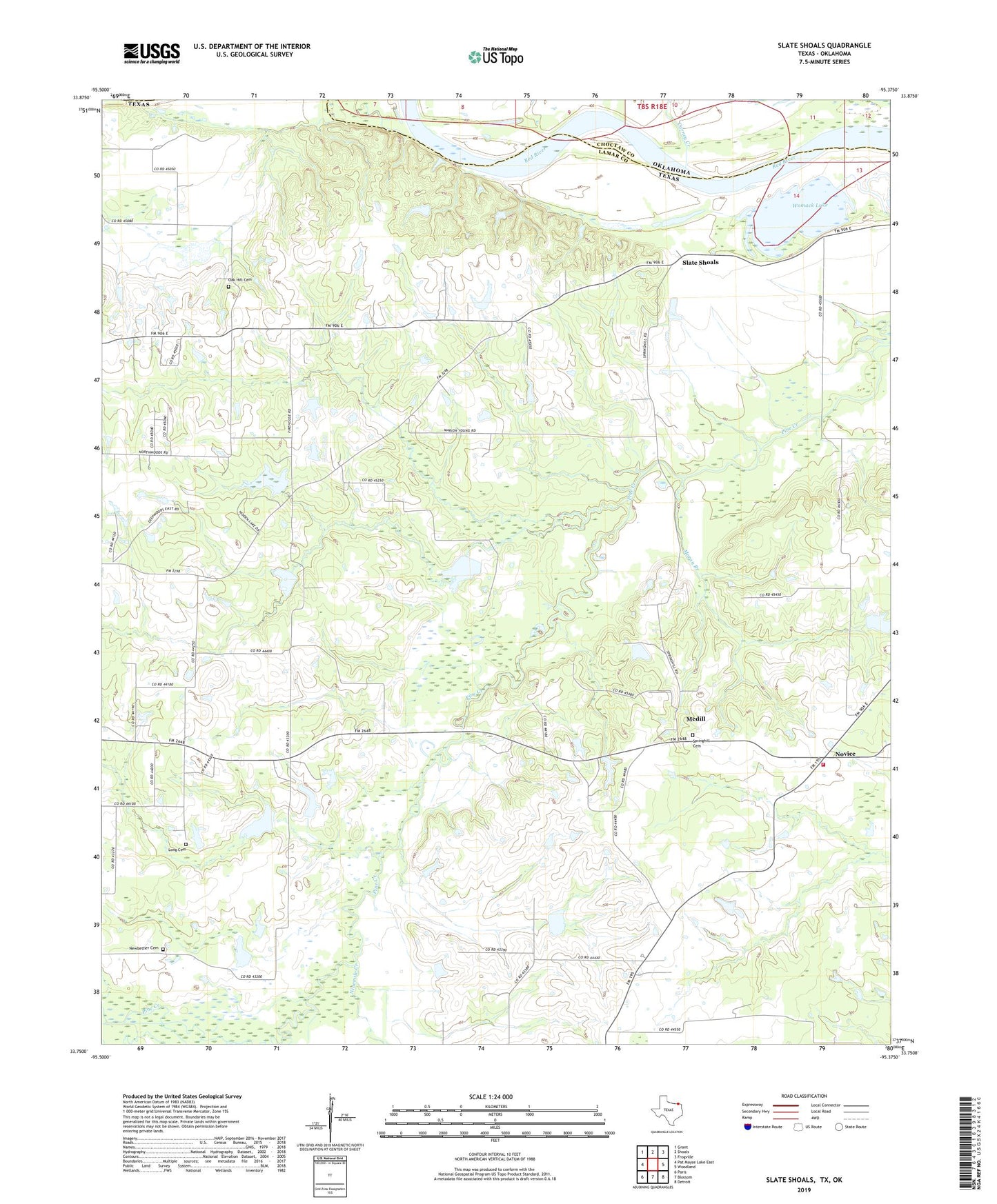 Slate Shoals Texas US Topo Map Image