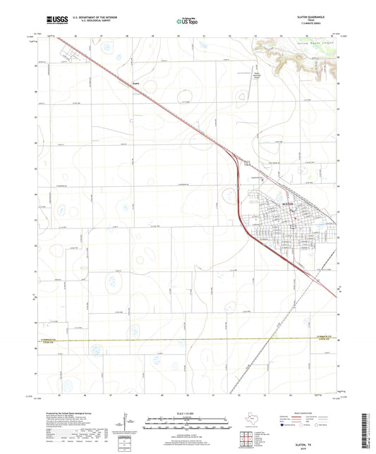 Slaton Texas US Topo Map Image