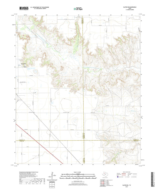 Slaton NE Texas US Topo Map Image