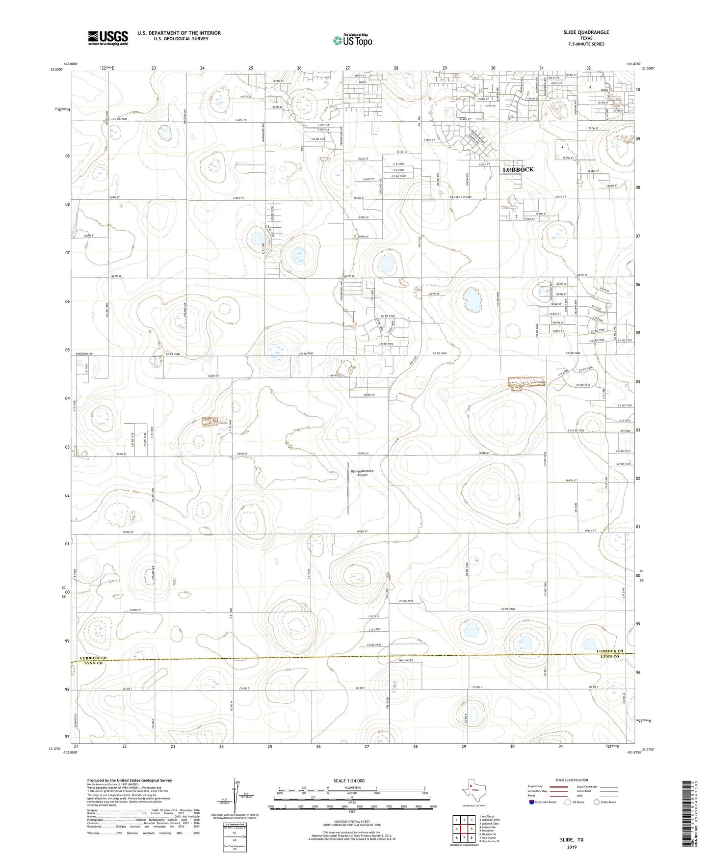 Slide Texas US Topo Map Image