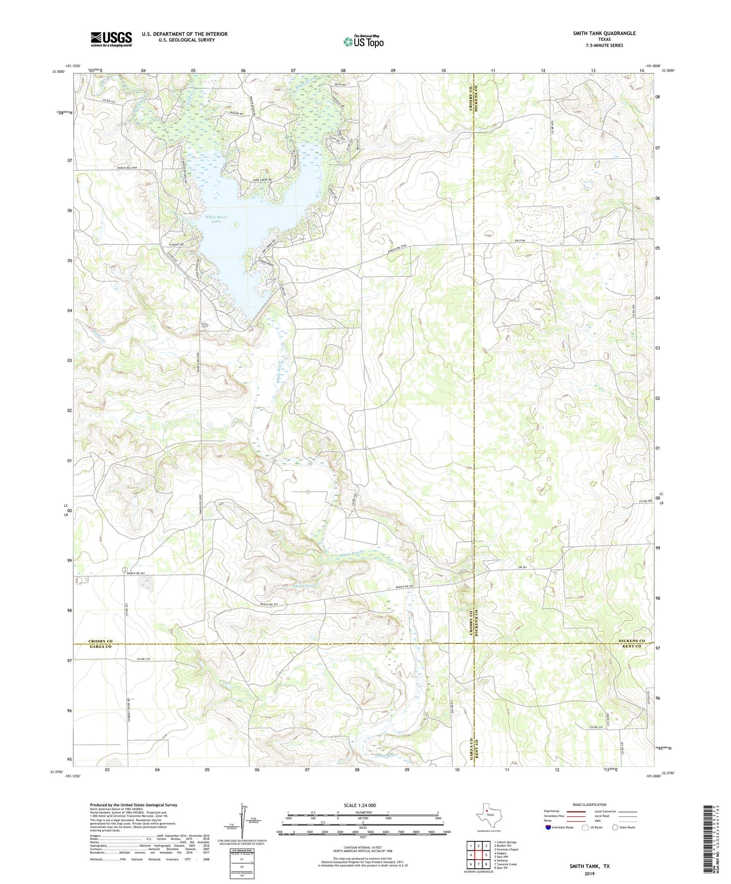 Smith Tank Texas US Topo Map Image