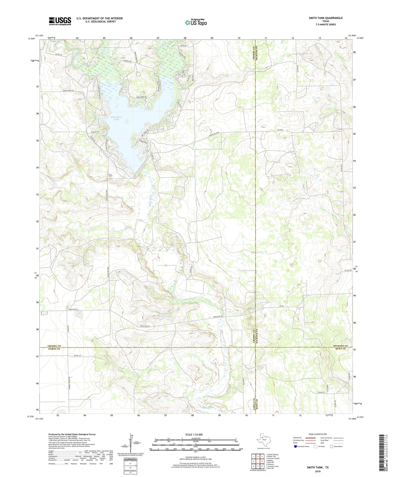 Smith Tank Texas US Topo Map Image