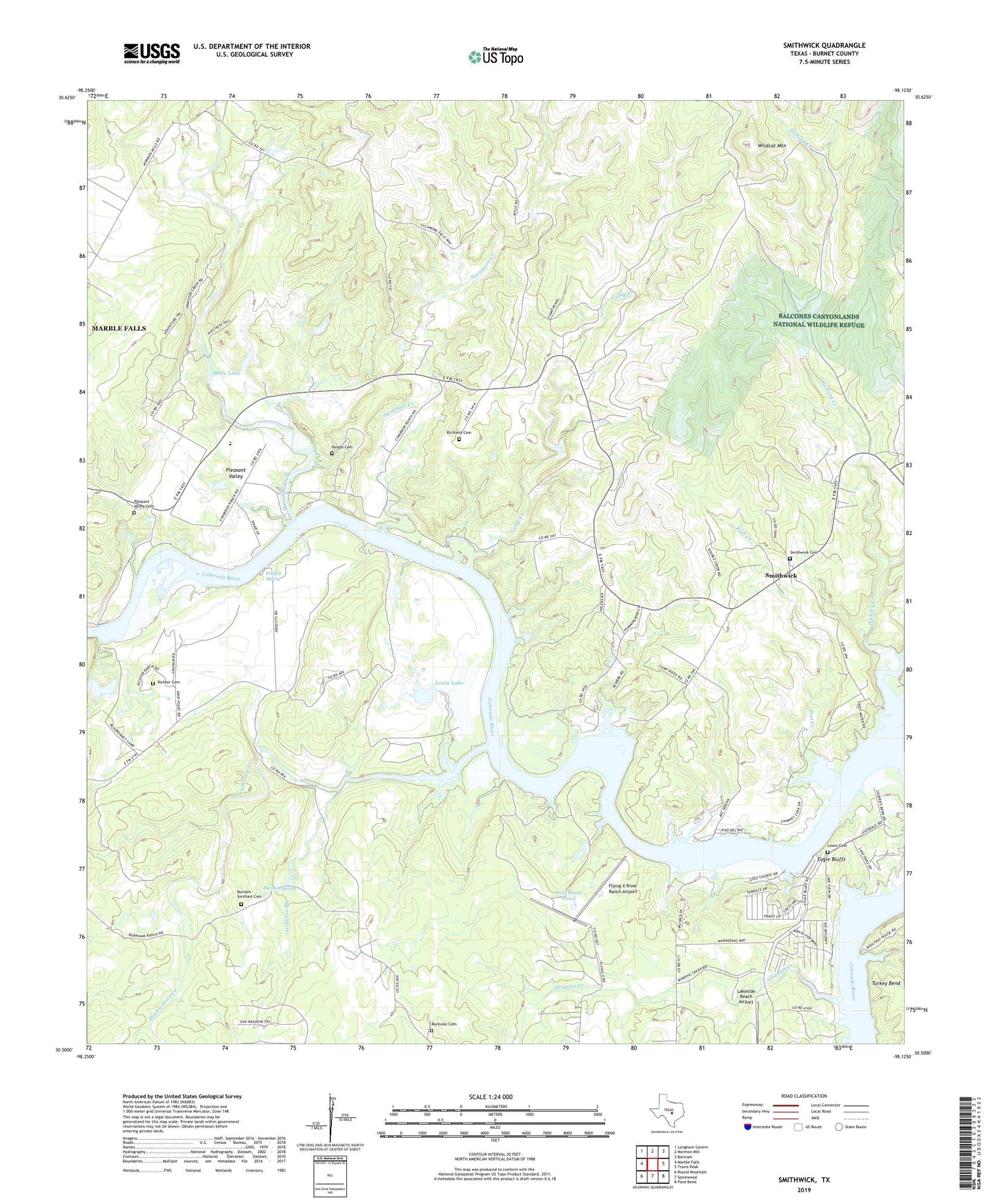 Smithwick Texas US Topo Map Image