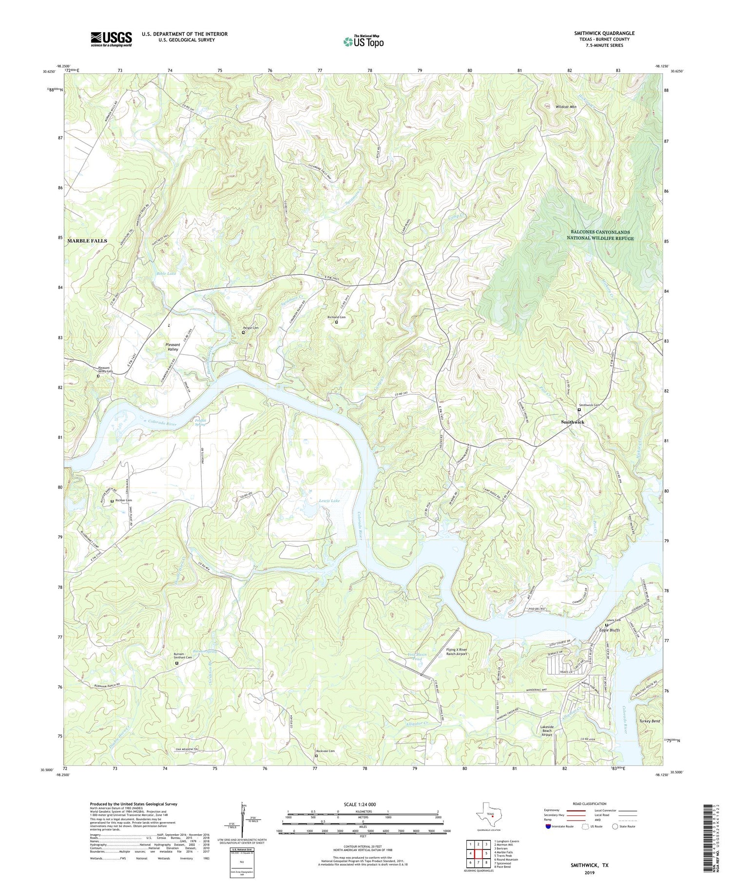 Smithwick Texas US Topo Map Image