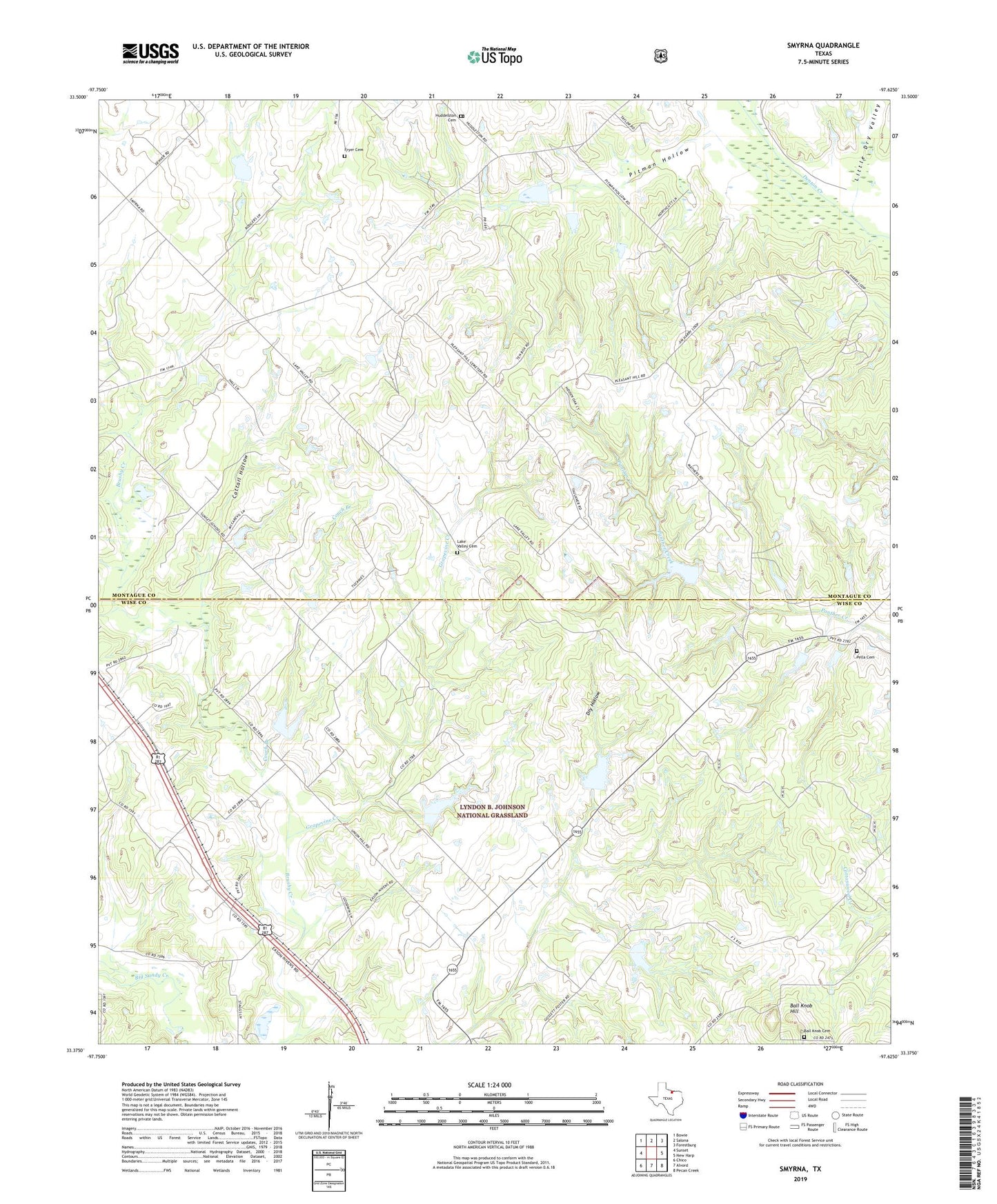 Smyrna Texas US Topo Map Image