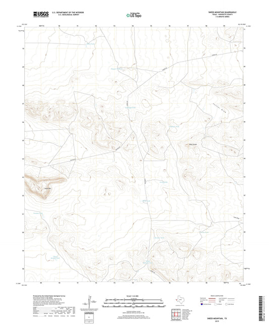 Sneed Mountain Texas US Topo Map Image