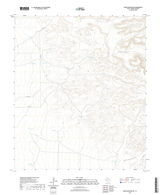 Sneed Mountain NE Texas US Topo Map Image