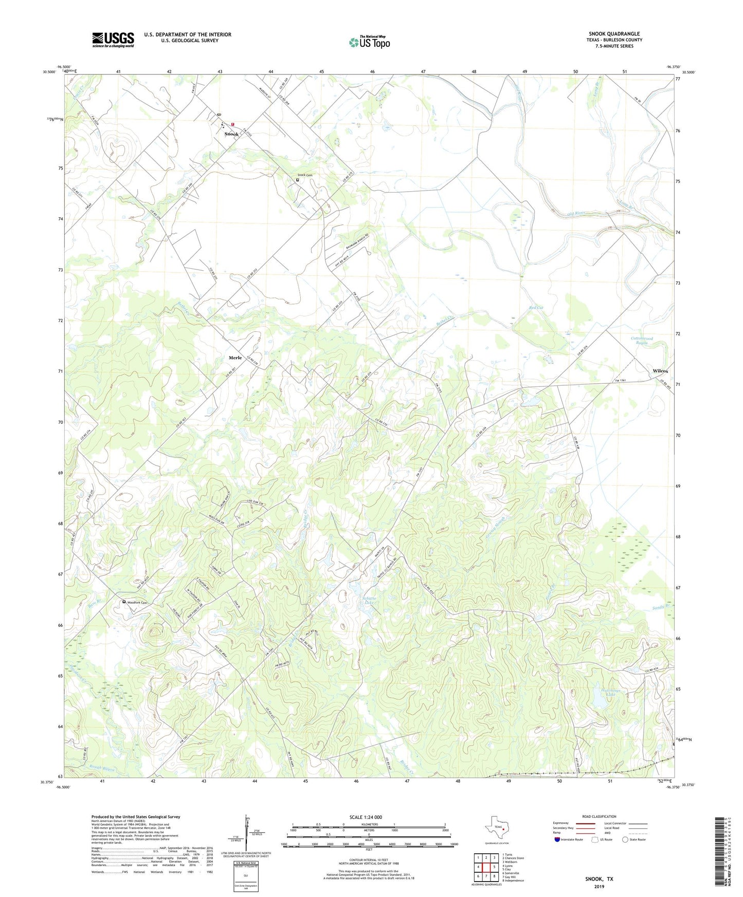 Snook Texas US Topo Map Image