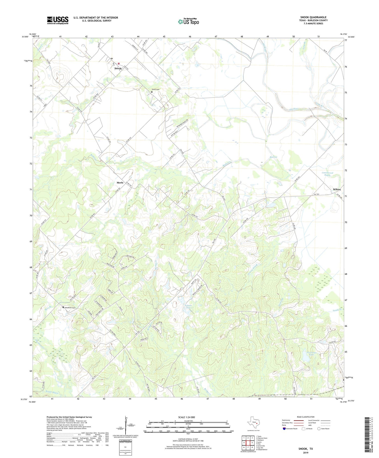Snook Texas US Topo Map Image