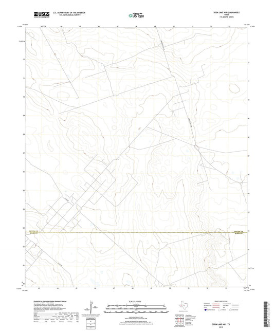 Soda Lake NW Texas US Topo Map Image