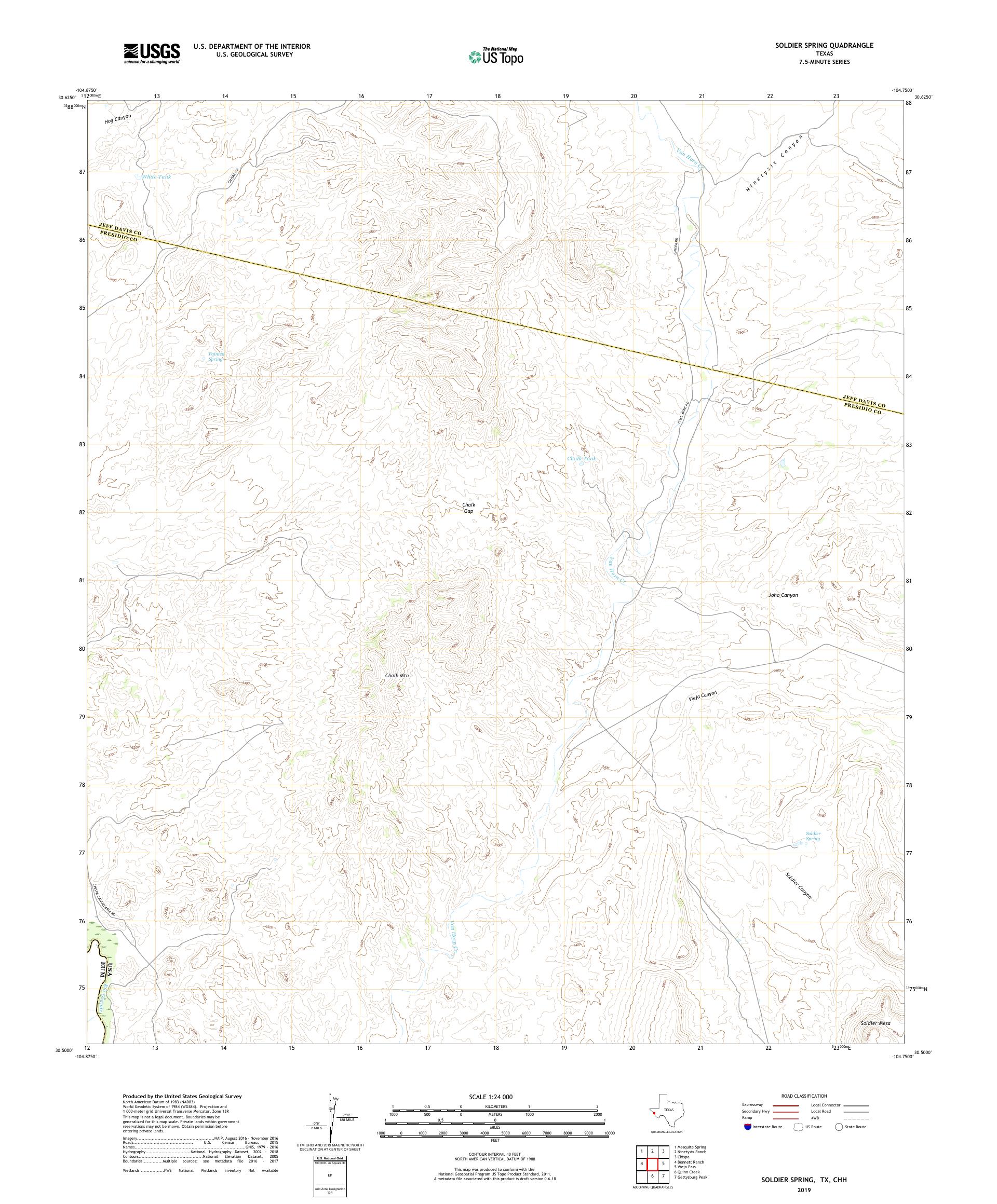 Soldier Spring Texas US Topo Map – MyTopo Map Store